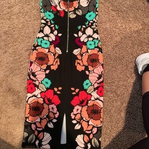 Flowered black dress
